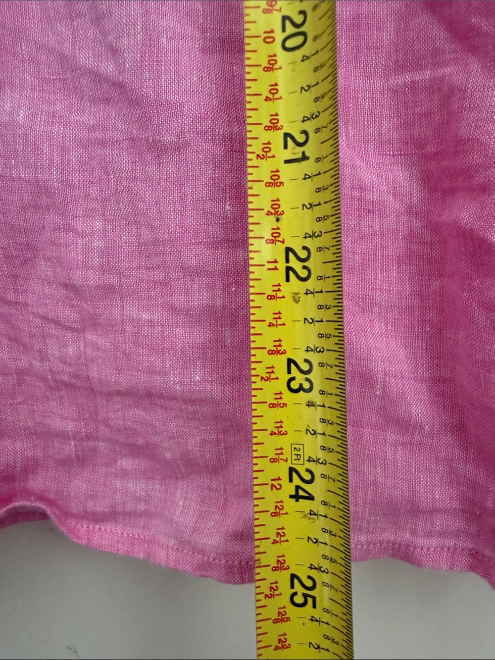 Talbots Pink Linen popover shirt lantern sleeve Peasant Coastal Boho Lagenlook L - Picture 6 of 7